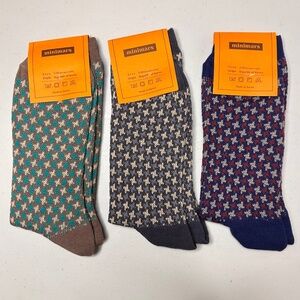 3 Pairs MINIMARS Men's Socks Shoe Sizes  7-10 NWT